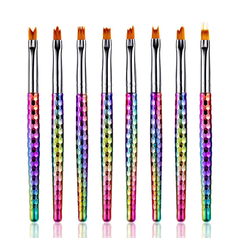 8Pcs set of painted nail art flower brush petal pen