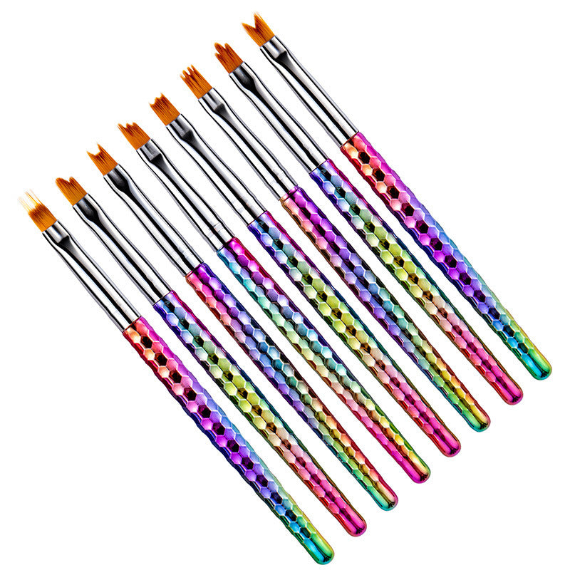 8Pcs set of painted nail art flower brush petal pen